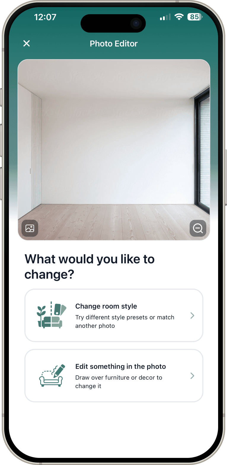 InteriorLab app main screen
